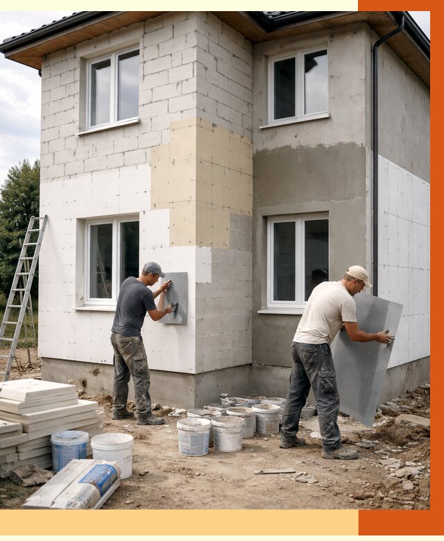 Утепление дома из газобетона в Великом Новгороде от 4297 руб./м² — заказать у ТепломастерВлк